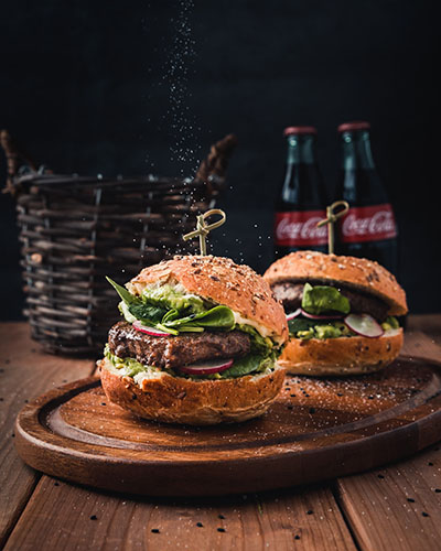 burgers food product photography